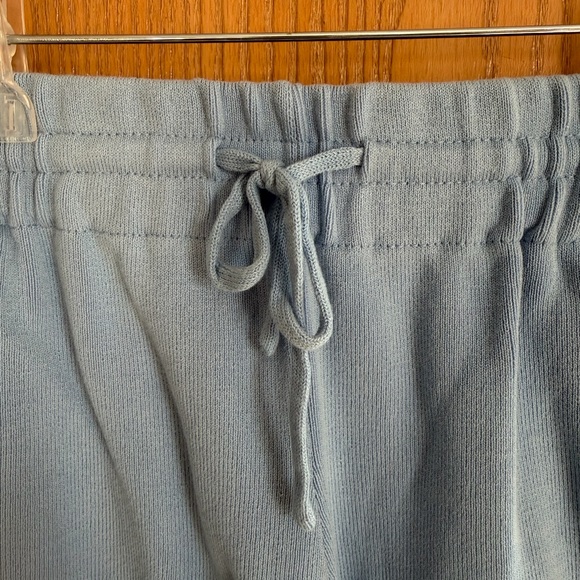 ZARA Light Blue Ribbed Drawstring Mid-Rise Athleisure Athletic Shorts Size M - Picture 4 of 11